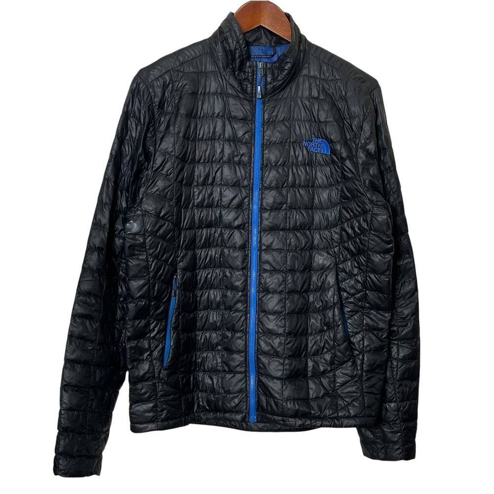 The North Face ThermoBall Jacket Mens Small Black Blue Technical Puffer Gorpcore